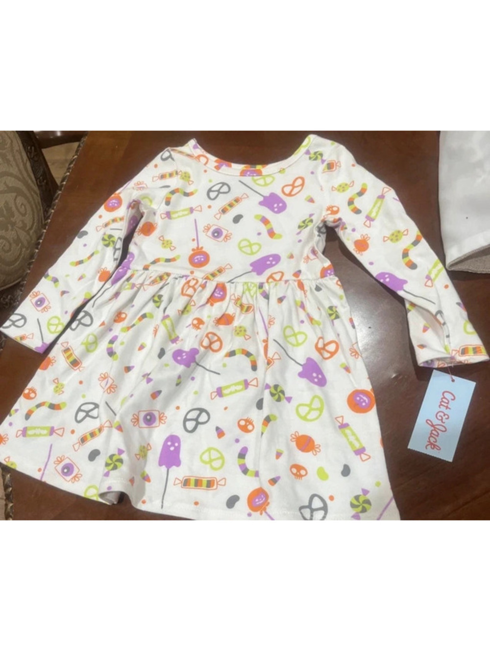 Cat and Jack 2T Halloween candy Dress Long Sleeve